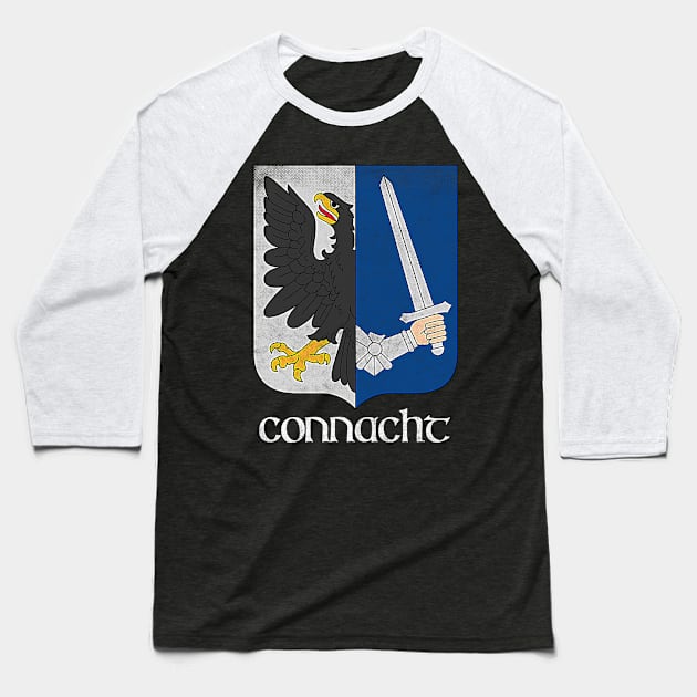 Connacht  / Irish Vintage Style Crest Coat Of Arms Design Baseball T-Shirt by feck!